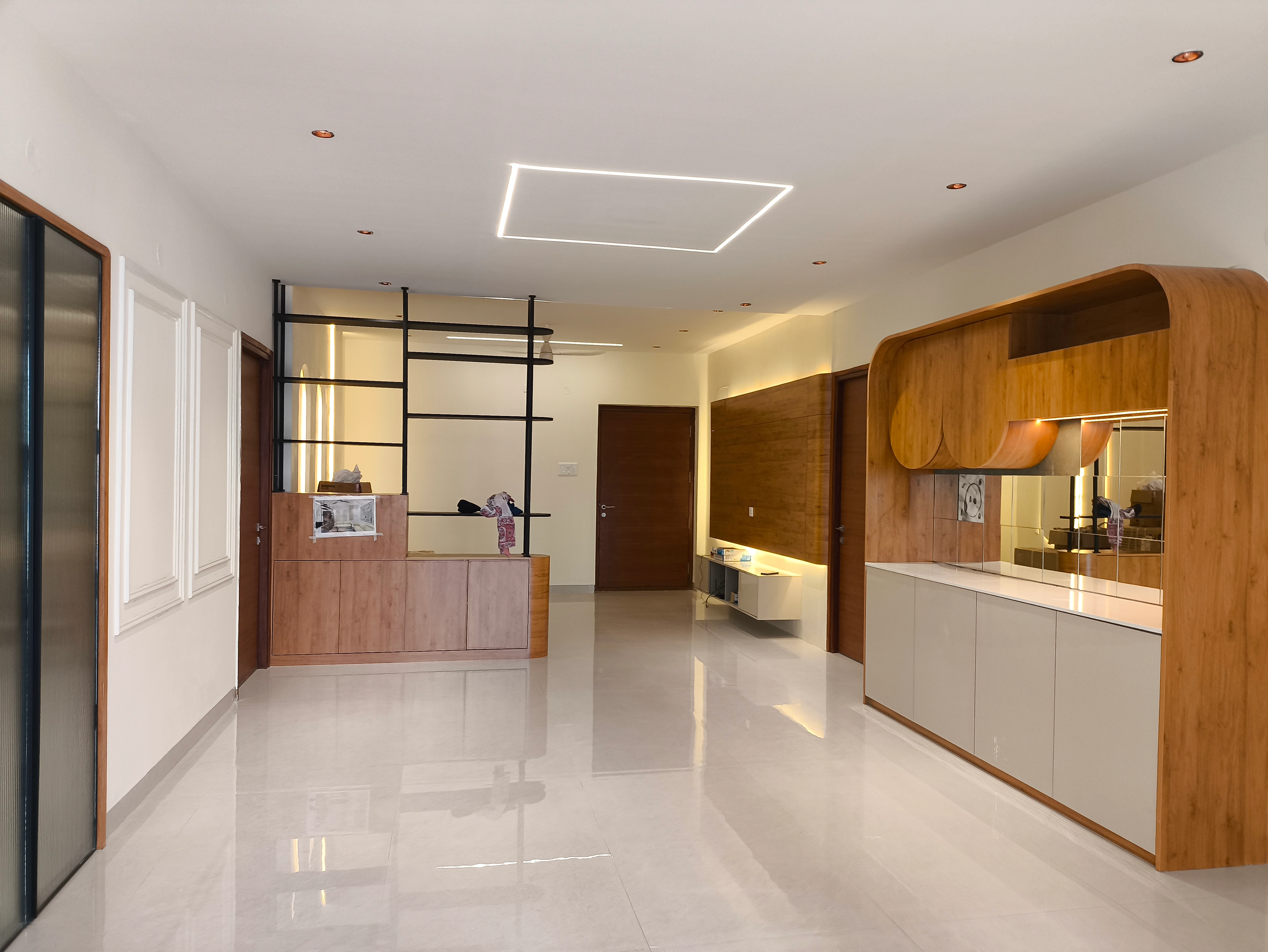 Post construction cleaning service in Hyderabad removing cement dust, paint marks, and debris from a 1 BHK apartment