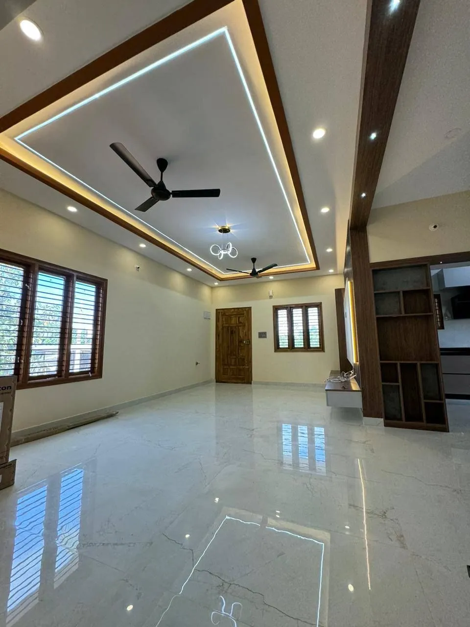 Luxury 4 BHK villa after expert post construction cleaning with polished floors and dust-free interiors.